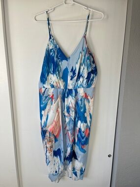 Nordstrom Blue Multi Print Midi Dress